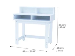 Teamson Kids Kinder Holzschreiber Stühle Set mit Aufbewahrung auf dem Tisch Weiß