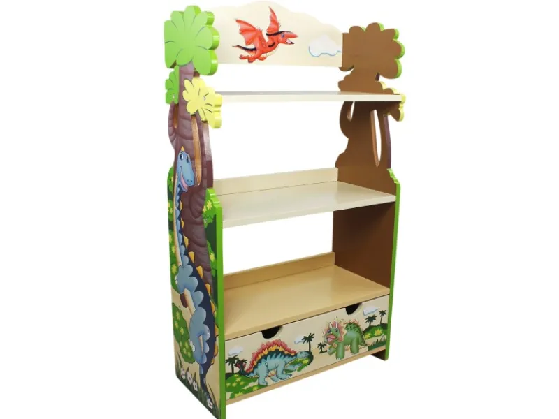 Teamson Kids Kinderbücherregal Dinosaurier Holz Stauraum Blau