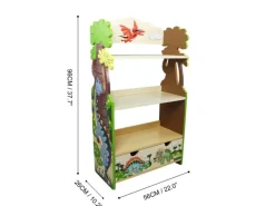 Teamson Kids Kinderbücherregal Dinosaurier Holz Stauraum Blau