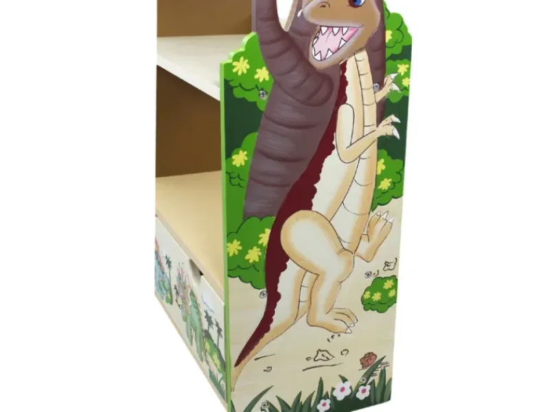 Teamson Kids Kinderbücherregal Dinosaurier Holz Stauraum Blau