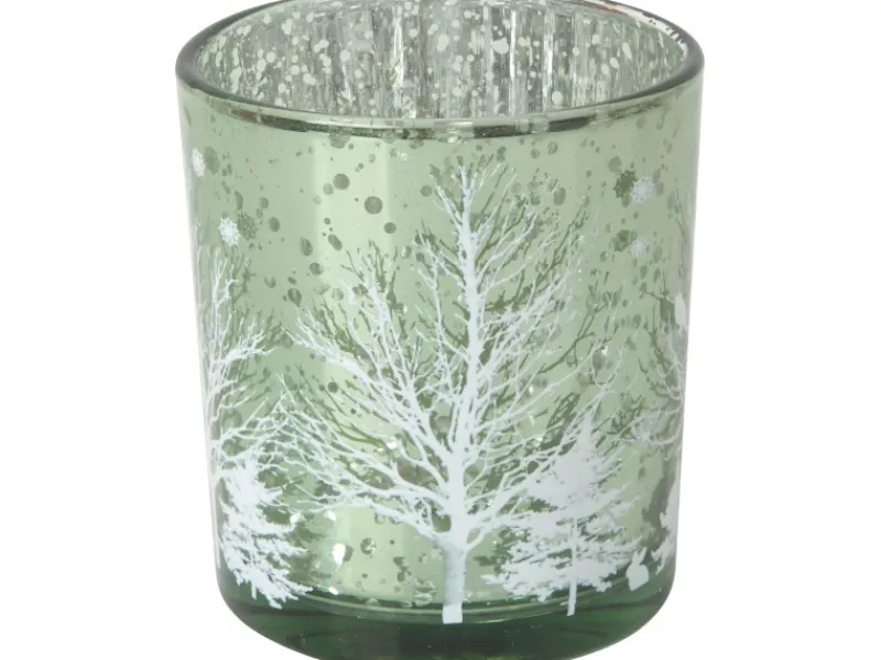 Teelicht-Glas Baum Ø 7 cm x 8 cm 3-fach sortiert