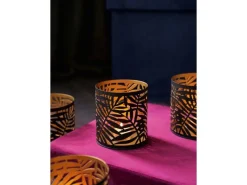 Teelichthalter Dark Wonder Ø 13 cm x 12 cm Schwarz-Gold