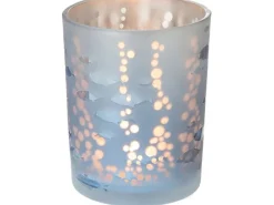 Teelichthalter Fisch Glas Ø 7,3 cm x 8 cm Blau