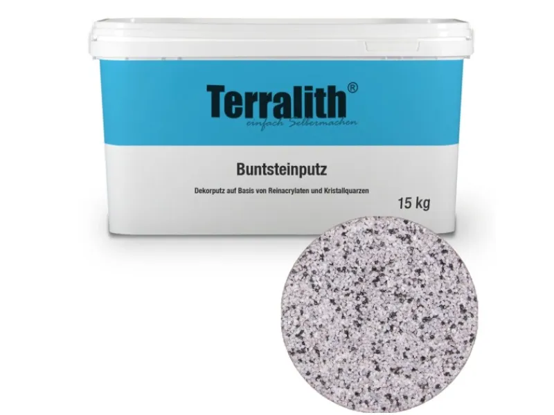Hot Terralith Buntsteinputz Mosaikputz 2mm -15 kg- BSP141 Weiss Grau Schwarz