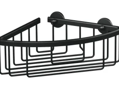 Hot Tesa Aluxx Eckduschkorb Schwarz Matt inkl. Klebelösung