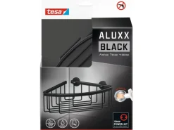 Hot Tesa Aluxx Eckduschkorb Schwarz Matt inkl. Klebelösung