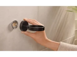 Clearance Tesa Moon Black Zahnputzbec. Halter Schwarz Matt Satiniertes Glas + Klebelösung