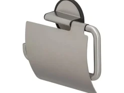 Online Tiger Toilettenpapierhalter Tune mit Deckel Edelstahl gebürstet-Schwarz Edelstahl-Schwarz