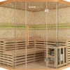 Home Deluxe Traditionelle Sauna SKYLINE BIG Tannenholz Natur XL mit Kunststeinwand