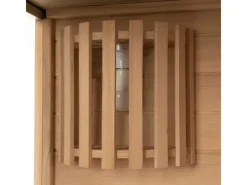 Home Deluxe Traditionelle Sauna SKYLINE BIG Tannenholz Natur XL mit Kunststeinwand