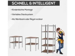New Tronitechnik Schwerlastregal Kellerregal Lagerregal 40 X 40 X 70 X 70 X 180 Cm Stahlgestell Bis 875 Kg 5 Ablagen