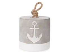 Türstopper Anker Beton Ø 10 cm x 10 cm Grau-Weiß Gewischt