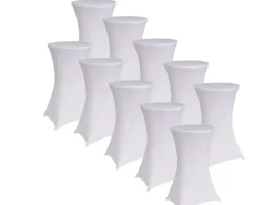 TRUTZHOLM 10er Set Stehtischhusse Husse Bistrotisch Decke 60cm Weiß