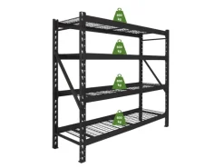 Discount TRUTZHOLM Schwerlastregal Enno 180x190x60 cm 3200 kg aus Stahl Stecksystem 4 Gitterböden