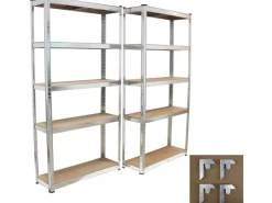 Clearance TRUTZHOLM Steckregal 180x90x30 cm 2er Set Schwerlastregal 875kg