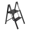 Best TRUTZHOLM Trittleiter 2 Stufig Klappbar bis 150 kg Alu Anti Rutsch Trittflächen TÜV GS Schwarz