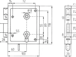 Bever Universal-Kastenschloss Buntbart schließende Falle
