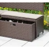 Merxx Unterschiebbox Polyrattan 49 x 95 x 40 cm Braun für Garten-Eckbank 3-Sitzer