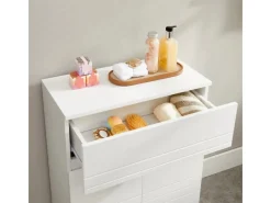 Vasagle Badezimmerschrank mit Schublade und Regal 30 cm x 60 cm x 80 cm Weiß