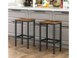 Sale Vasagle Barhocker 2er Set 40 cm x 30 cm x 65 cm Braun-Schwarz