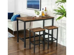 Sale Vasagle Barhocker 2er Set 40 cm x 30 cm x 65 cm Braun-Schwarz