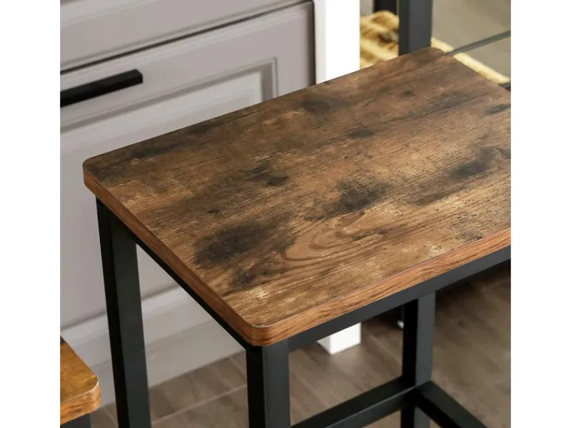 Sale Vasagle Barhocker 2er Set 40 cm x 30 cm x 65 cm Braun-Schwarz