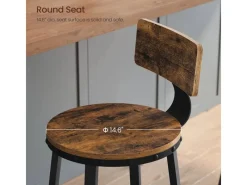 Vasagle Barhocker 2er Set Braun-Schwarz