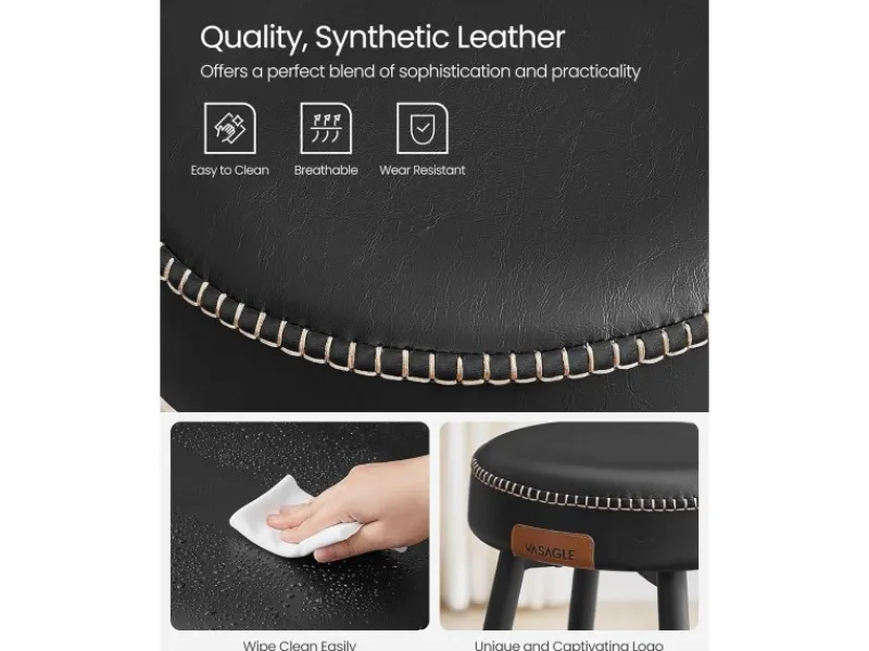 Vasagle Barhocker 2er-Set Schwarz