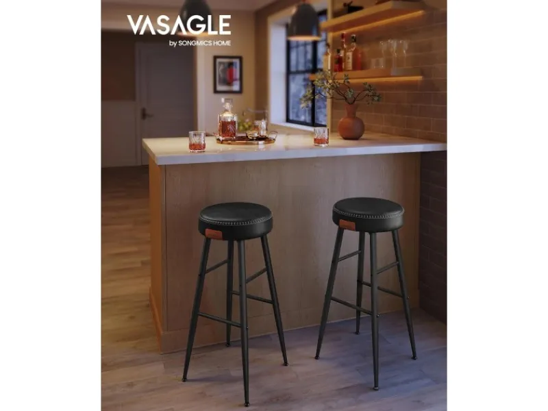 Vasagle Barhocker 2er-Set Schwarz