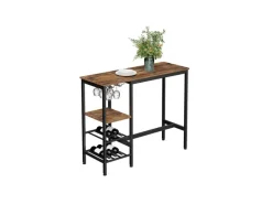 Vasagle Bartisch 110 cm x 40 cm x 90 cm Braun-Schwarz