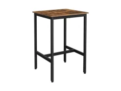 Hot Vasagle Bartisch Quadratisch 60 cm x 60 cm x 92 cm Braun-Schwarz