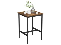 Hot Vasagle Bartisch Quadratisch 60 cm x 60 cm x 92 cm Braun-Schwarz