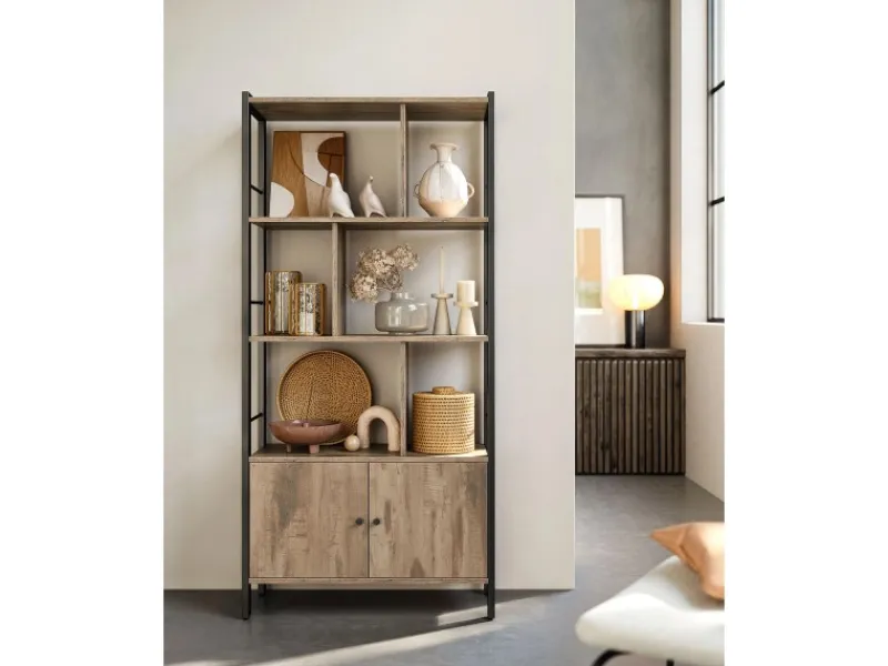 Vasagle Bücherregal 4 Ebenen 74 cm x 154,5 cm x 30 cm Braun-Schwarz