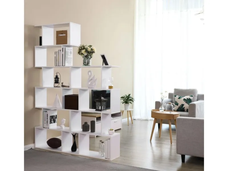 Vasagle Bücherregal 6 Ebenen 24 cm x 70 cm x 190,5 cm Weiß