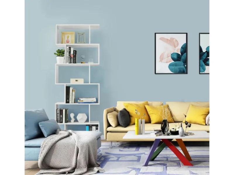 Vasagle Bücherregal 6 Ebenen 24 cm x 70 cm x 190,5 cm Weiß