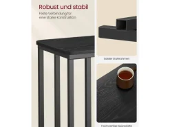Sale Vasagle Beistelltisch 35 cm x 50 cm x 60 cm Schwarz