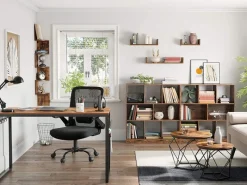 Vasagle Couchtisch 2er Set Tischplatte Abnehmbar Braun-Schwarz