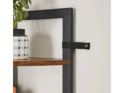 Vasagle Eckregal 5 Ablagen 30 cm x 30 cm x 150 cm Braun-Schwarz