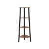 Clearance Vasagle Eckregal 4 Ebenen 34 cm x 34 cm x 125 cm Braun-Schwarz