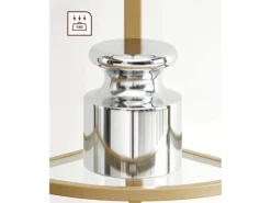 Vasagle Eckregal 5 Ebenen Hartglas 28 cm x 28 cm x 158 cm Gold