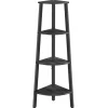 Vasagle Eckregal 4 Ebenen 33,4 cm x 33,4 cm x 124,5 Grau-Schwarz
