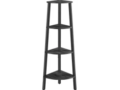 Vasagle Eckregal 4 Ebenen 33,4 cm x 33,4 cm x 124,5 Grau-Schwarz