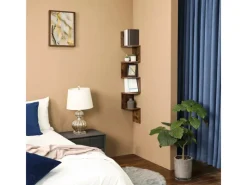 Vasagle Eckregal 5 Ebenen 20 cm x 20 cm x 126 cm Braun