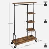 Online Vasagle Garderobe mit Rollen 40 cm x 103,5 cm x 174,5 cm Braun-Schwarz
