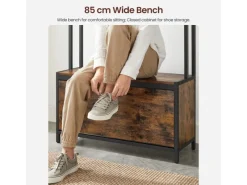 Vasagle Garderobenständer mit Sitzbank 30 cm x 85 cm x 180 cm Braun-Schwarz