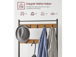 Clearance Vasagle Garderobenständer 32 cm x 70 cm x 177 cm Braun-Schwarz