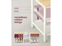 Vasagle Garderobenständer Modern 35 cm x 98 cm x 180 cm Eiche-Weiß