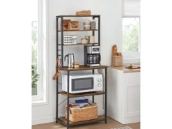 Vasagle Küchenregal 40 cm x 60 cm x 167 cm Braun-Schwarz