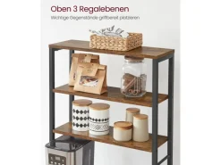 Vasagle Küchenregal 40 cm x 60 cm x 167 cm Braun-Schwarz