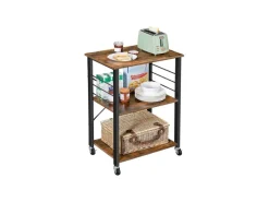 Sale Vasagle Küchenregal mit Rollen 40 cm x 60 cm x 89 cm Braun-Schwarz